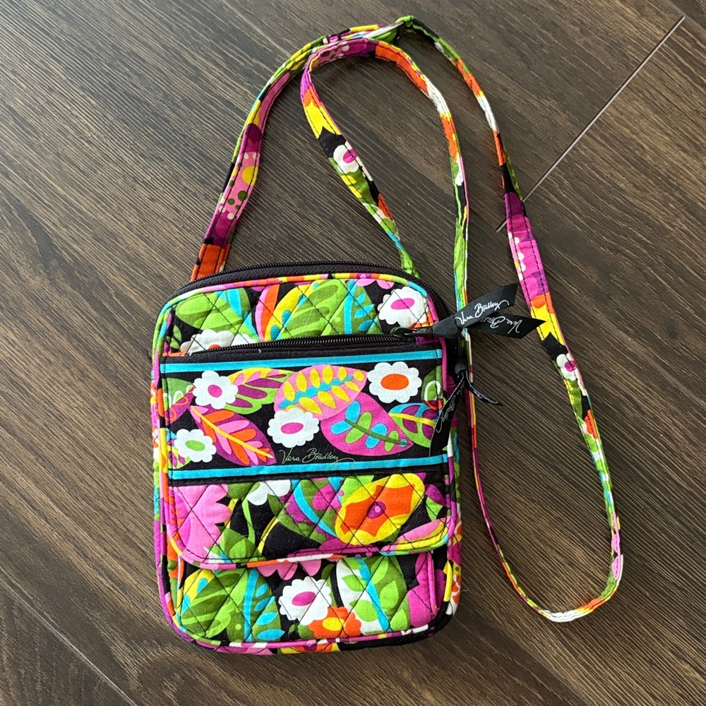Vera Bradley Mini Hipster in the vibrant "Va Va Bloom" pattern crossbody purse